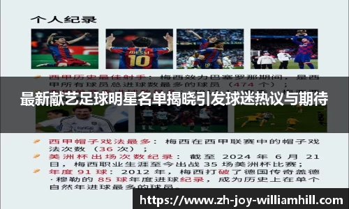 最新献艺足球明星名单揭晓引发球迷热议与期待